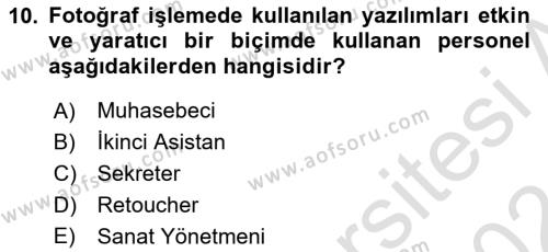  Sayısal Görüntüleme Teknolojileri Dersi 2023 - 2024 Yılı (Final) Dönem Sonu Sınavı 10. Soru