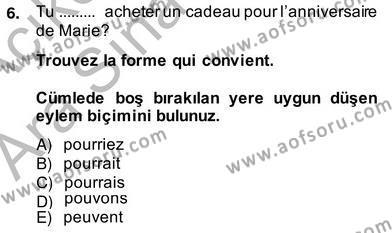 Fransızca 2 Dersi 2013 - 2014 Yılı (Vize) Ara Sınavı 6. Soru