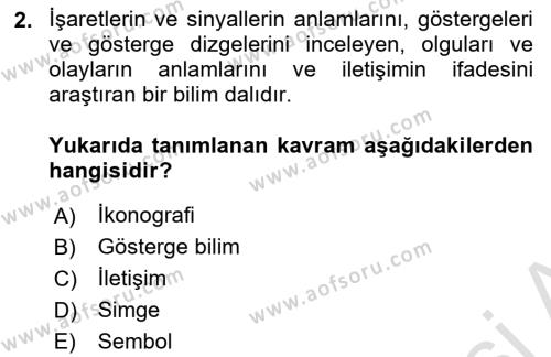 Temel Sanat ve Tasarım Eğitimi Dersi 2021 - 2022 Yılı (Final) Dönem Sonu Sınavı 2. Soru