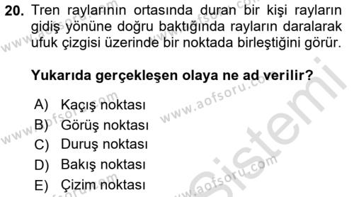 Temel Sanat ve Tasarım Eğitimi Dersi 2021 - 2022 Yılı (Final) Dönem Sonu Sınavı 20. Soru