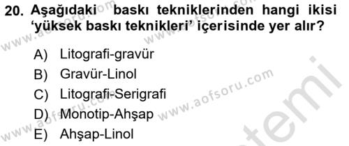 Temel Sanat ve Tasarım Eğitimi Dersi 2022 - 2023 Yılı (Vize) Ara Sınavı 20. Soru