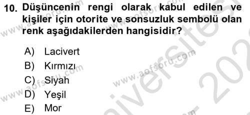 Temel Sanat ve Tasarım Eğitimi Dersi 2022 - 2023 Yılı (Final) Dönem Sonu Sınavı 10. Soru