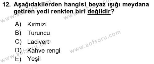 Temel Sanat ve Tasarım Eğitimi Dersi 2022 - 2023 Yılı (Final) Dönem Sonu Sınavı 12. Soru