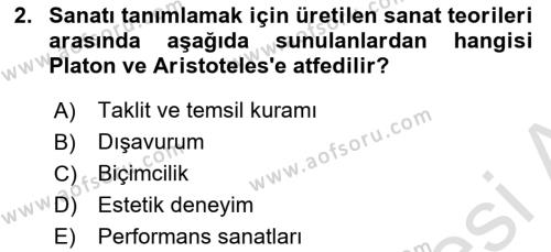 Temel Sanat ve Tasarım Eğitimi Dersi 2022 - 2023 Yılı (Final) Dönem Sonu Sınavı 2. Soru