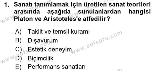 Temel Sanat ve Tasarım Eğitimi Dersi 2023 - 2024 Yılı (Vize) Ara Sınavı 1. Soru