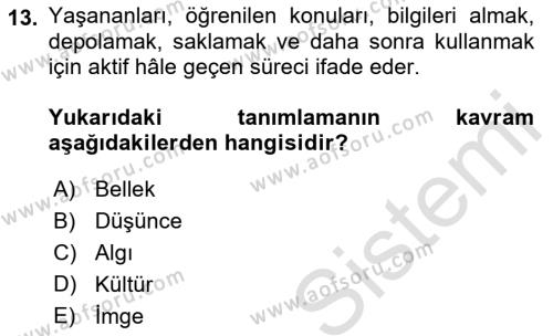 Temel Sanat ve Tasarım Eğitimi Dersi 2023 - 2024 Yılı (Vize) Ara Sınavı 13. Soru