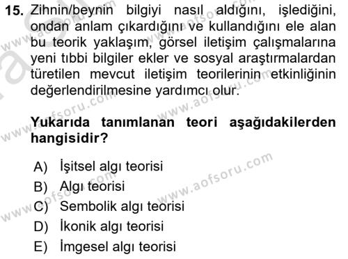 Temel Sanat ve Tasarım Eğitimi Dersi 2023 - 2024 Yılı (Vize) Ara Sınavı 15. Soru