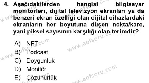 Temel Sanat ve Tasarım Eğitimi Dersi 2023 - 2024 Yılı (Vize) Ara Sınavı 4. Soru