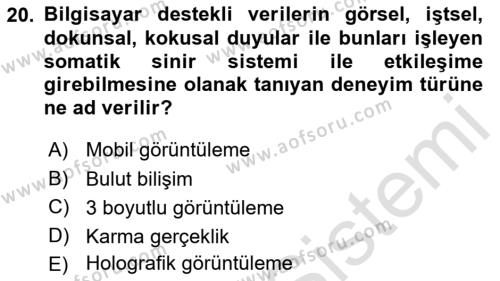 Temel Sanat ve Tasarım Eğitimi Dersi 2023 - 2024 Yılı Yaz Okulu Sınavı 20. Soru