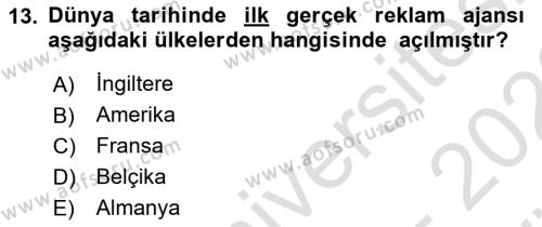 Görsel İletişim ve Tasarım Tarihi Dersi 2021 - 2022 Yılı (Vize) Ara Sınavı 13. Soru