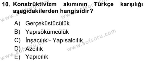 Görsel İletişim ve Tasarım Tarihi Dersi 2022 - 2023 Yılı Yaz Okulu Sınavı 10. Soru