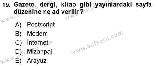 Görsel İletişim ve Tasarım Tarihi Dersi 2022 - 2023 Yılı Yaz Okulu Sınavı 19. Soru