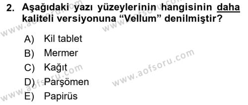 Görsel İletişim ve Tasarım Tarihi Dersi 2022 - 2023 Yılı Yaz Okulu Sınavı 2. Soru