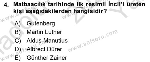 Görsel İletişim ve Tasarım Tarihi Dersi 2022 - 2023 Yılı Yaz Okulu Sınavı 4. Soru