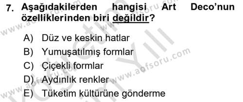 Görsel İletişim ve Tasarım Tarihi Dersi 2022 - 2023 Yılı Yaz Okulu Sınavı 7. Soru