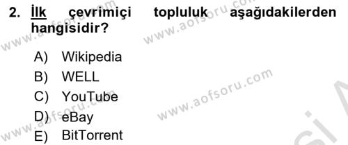 Dijital Kültür Dersi 2021 - 2022 Yılı (Vize) Ara Sınavı 2. Soru