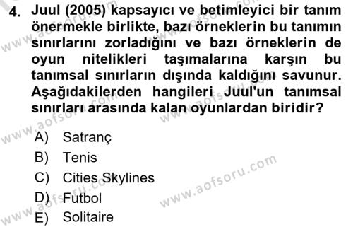 Dijital Kültür Dersi 2021 - 2022 Yılı Yaz Okulu Sınavı 4. Soru