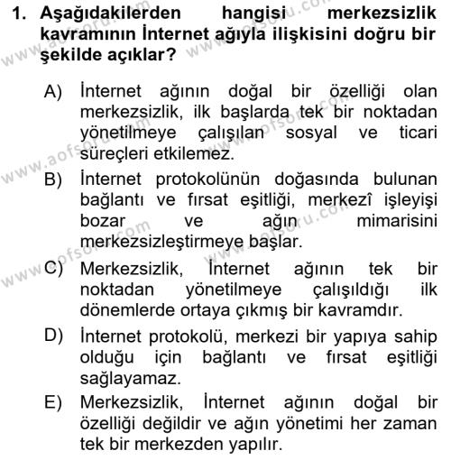 Dijital Kültür Dersi 2023 - 2024 Yılı (Final) Dönem Sonu Sınavı 1. Soru