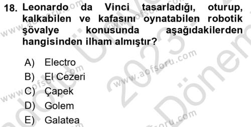 Dijital Kültür Dersi 2023 - 2024 Yılı (Final) Dönem Sonu Sınavı 18. Soru