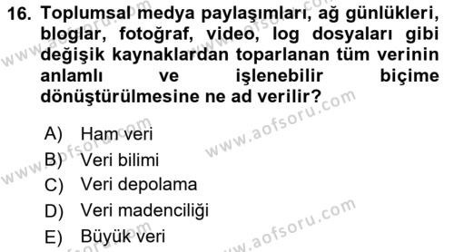 Yeni Medya Sanatı Dersi 2022 - 2023 Yılı (Vize) Ara Sınavı 16. Soru