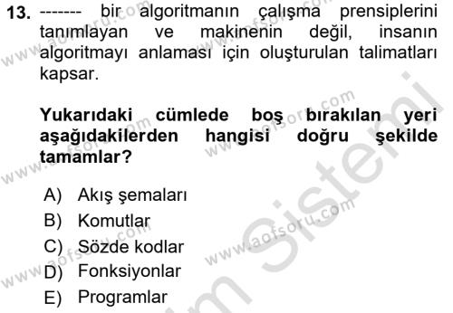 Yeni Medya Sanatı Dersi 2022 - 2023 Yılı Yaz Okulu Sınavı 13. Soru