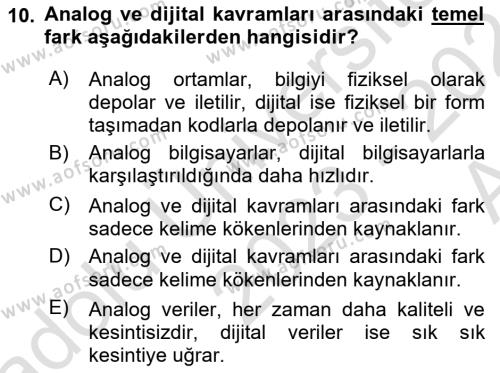 Yeni Medya Sanatı Dersi 2023 - 2024 Yılı (Vize) Ara Sınavı 10. Soru