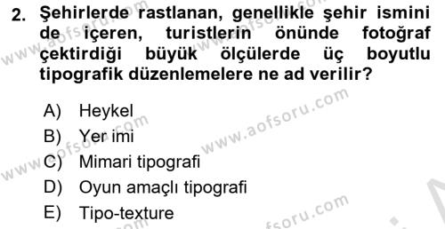 İleri Tipografi Dersi 2023 - 2024 Yılı (Vize) Ara Sınavı 2. Soru