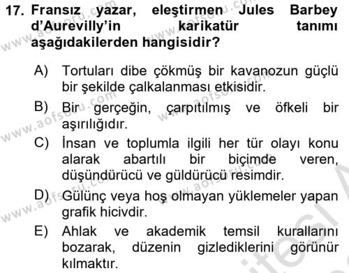 Sanatta Eleştirel Düşünce Dersi 2022 - 2023 Yılı (Final) Dönem Sonu Sınavı 17. Soru