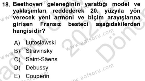 Sanatta Eleştirel Düşünce Dersi 2022 - 2023 Yılı (Final) Dönem Sonu Sınavı 18. Soru