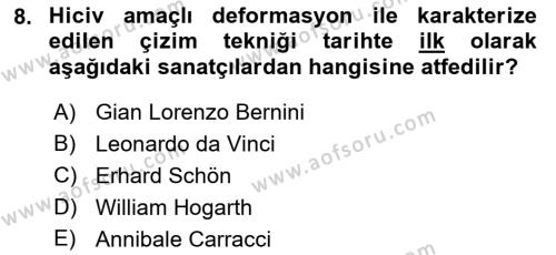 Sanatta Eleştirel Düşünce Dersi 2022 - 2023 Yılı (Final) Dönem Sonu Sınavı 8. Soru