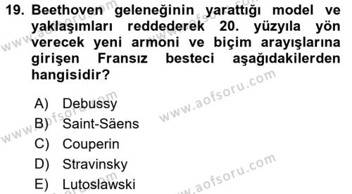 Sanatta Eleştirel Düşünce Dersi 2022 - 2023 Yılı Yaz Okulu Sınavı 19. Soru