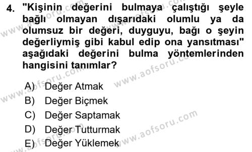 Sanatta Eleştirel Düşünce Dersi 2023 - 2024 Yılı (Vize) Ara Sınavı 4. Soru