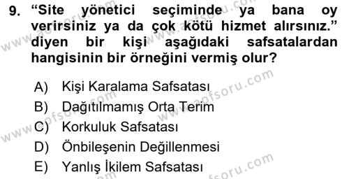 Sanatta Eleştirel Düşünce Dersi 2023 - 2024 Yılı (Vize) Ara Sınavı 9. Soru