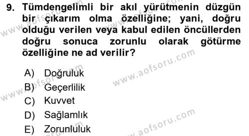 Sanatta Eleştirel Düşünce Dersi 2023 - 2024 Yılı (Final) Dönem Sonu Sınavı 9. Soru