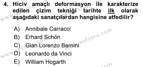 Sanatta Eleştirel Düşünce Dersi 2023 - 2024 Yılı Yaz Okulu Sınavı 4. Soru
