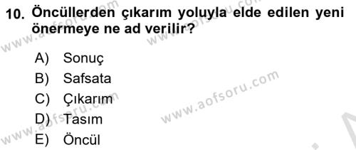 Sanatta Eleştirel Düşünce Dersi 2024 - 2025 Yılı (Vize) Ara Sınavı 10. Soru