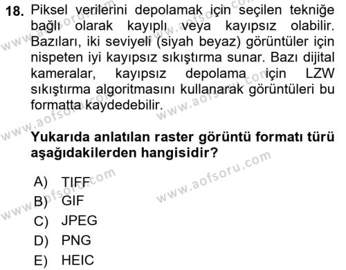 Dijital Grafik Üretim Ve Çoğaltım Teknikleri Dersi 2022 - 2023 Yılı Yaz Okulu Sınavı 18. Soru