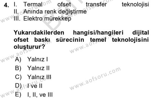 Dijital Grafik Üretim Ve Çoğaltım Teknikleri Dersi 2023 - 2024 Yılı (Final) Dönem Sonu Sınavı 4. Soru