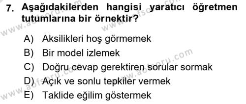 Görsel Tasarımda Yaratıcı Düşünme Teknikleri Dersi 2022 - 2023 Yılı (Vize) Ara Sınavı 7. Soru