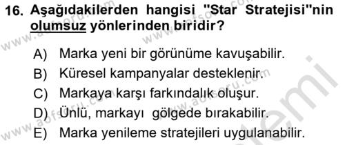 Görsel Tasarımda Yaratıcı Düşünme Teknikleri Dersi 2022 - 2023 Yılı (Final) Dönem Sonu Sınavı 16. Soru