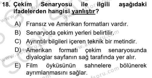 Görsel Tasarımda Yaratıcı Düşünme Teknikleri Dersi 2022 - 2023 Yılı (Final) Dönem Sonu Sınavı 18. Soru