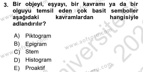 Görsel Tasarımda Yaratıcı Düşünme Teknikleri Dersi 2022 - 2023 Yılı (Final) Dönem Sonu Sınavı 3. Soru