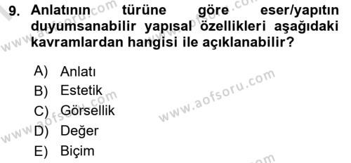 Görsel Tasarımda Yaratıcı Düşünme Teknikleri Dersi 2022 - 2023 Yılı (Final) Dönem Sonu Sınavı 9. Soru