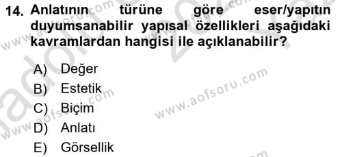 Görsel Tasarımda Yaratıcı Düşünme Teknikleri Dersi 2022 - 2023 Yılı Yaz Okulu Sınavı 14. Soru