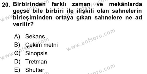 Görsel Tasarımda Yaratıcı Düşünme Teknikleri Dersi 2022 - 2023 Yılı Yaz Okulu Sınavı 20. Soru