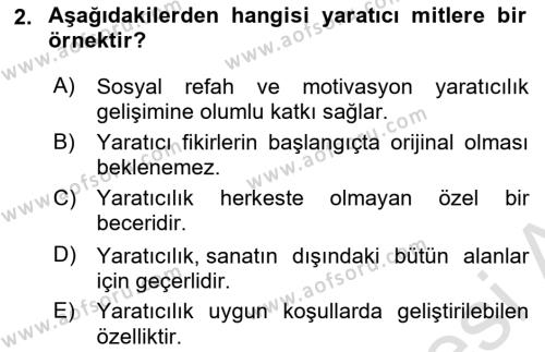 Görsel Tasarımda Yaratıcı Düşünme Teknikleri Dersi 2023 - 2024 Yılı (Final) Dönem Sonu Sınavı 2. Soru