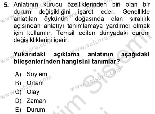 Görsel Tasarımda Yaratıcı Düşünme Teknikleri Dersi 2023 - 2024 Yılı (Final) Dönem Sonu Sınavı 5. Soru