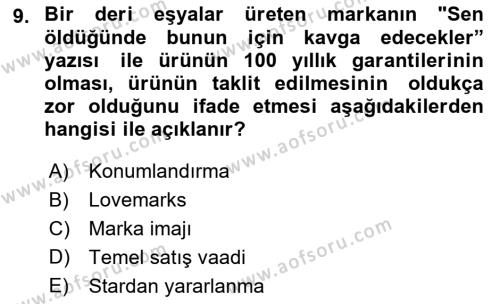 Görsel Tasarımda Yaratıcı Düşünme Teknikleri Dersi 2023 - 2024 Yılı (Final) Dönem Sonu Sınavı 9. Soru