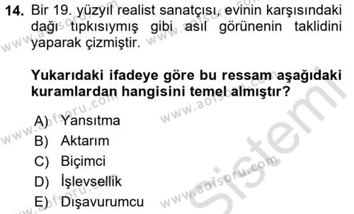 Görsel Tasarımda Yaratıcı Düşünme Teknikleri Dersi 2024 - 2025 Yılı (Vize) Ara Sınavı 14. Soru