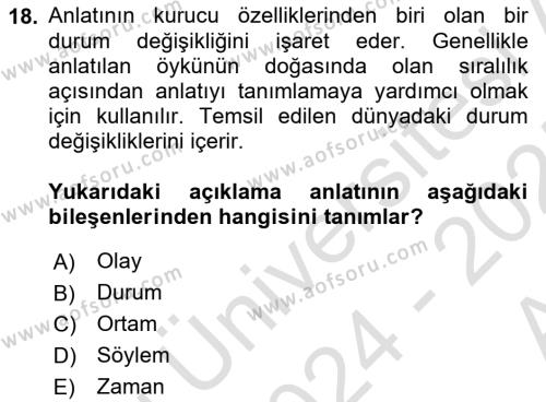 Görsel Tasarımda Yaratıcı Düşünme Teknikleri Dersi 2024 - 2025 Yılı (Vize) Ara Sınavı 18. Soru